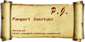 Pangert Jusztusz névjegykártya